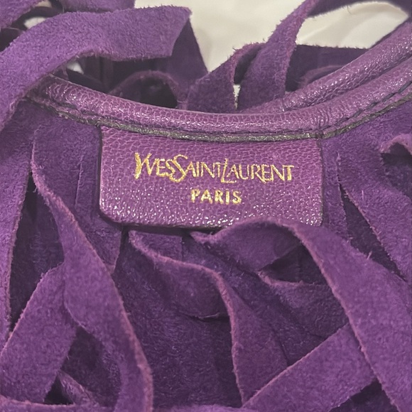 YSL yves saint laurent La Boheme purse color: purple shoulder bag Vintage - Picture 4 of 5